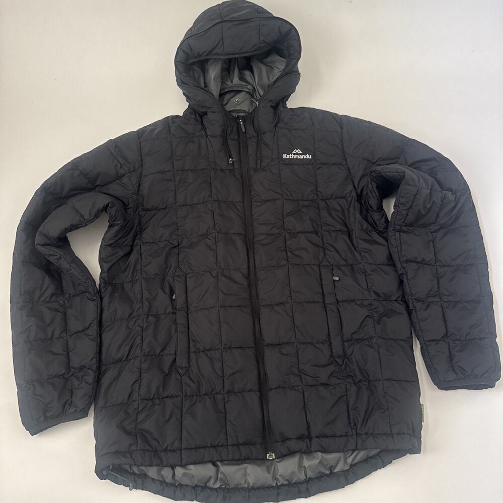 Kathmandu Puffer Jacket Mens 2XL Black InsuLITE Puffer Hooded Coat